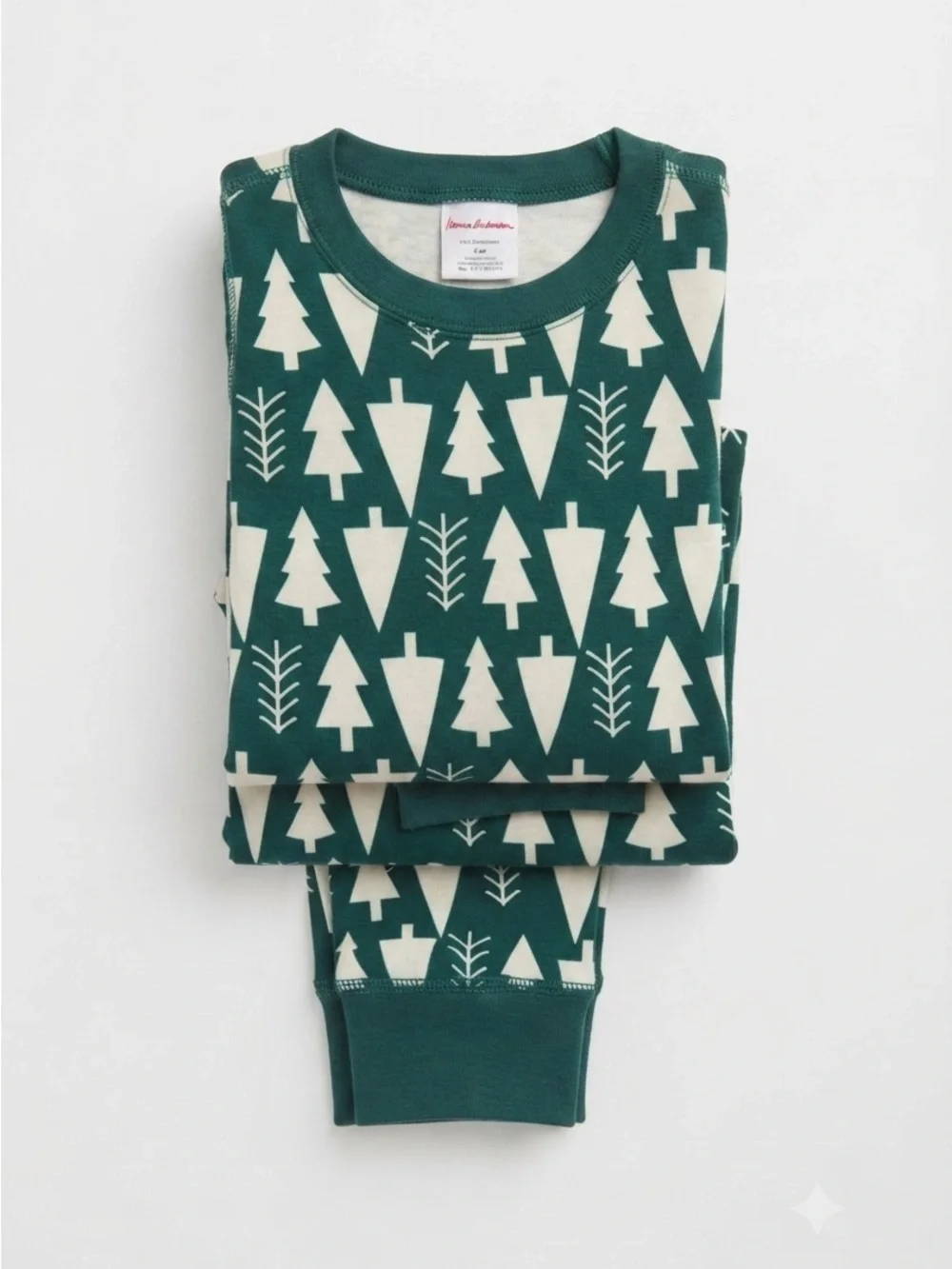 Hanna Andersson Happy Trees On Green Pajama Set | Size 10